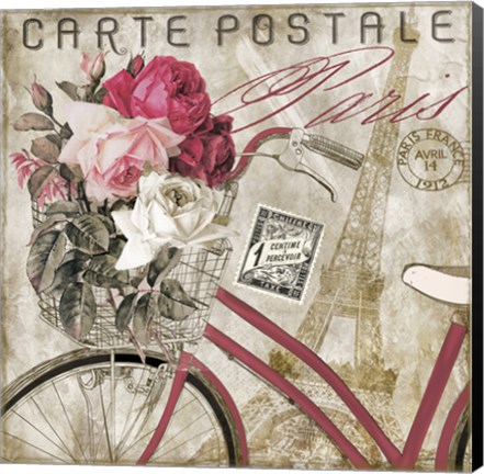 Framed Postale  Paris I Print