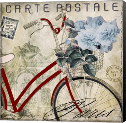 Framed Postale Paris II Print