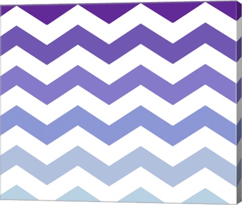 Framed Purple-Blue Chevron Print