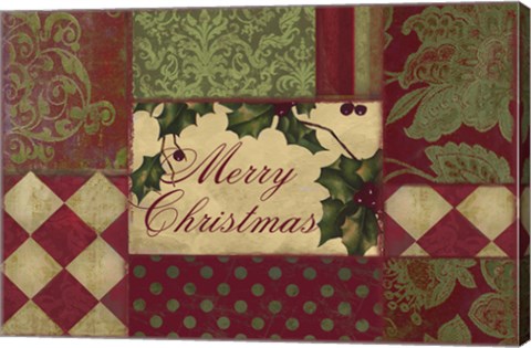 Framed Merry Christmas Patchwork I Print