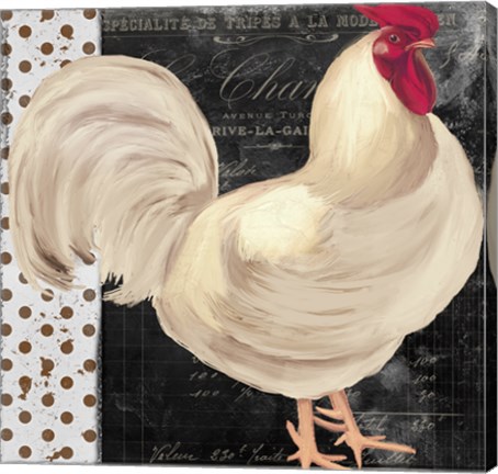 Framed White Rooster Cafe I Print