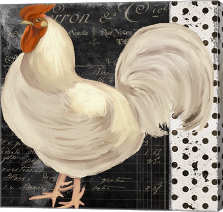 Framed White Rooster Cafe II Print