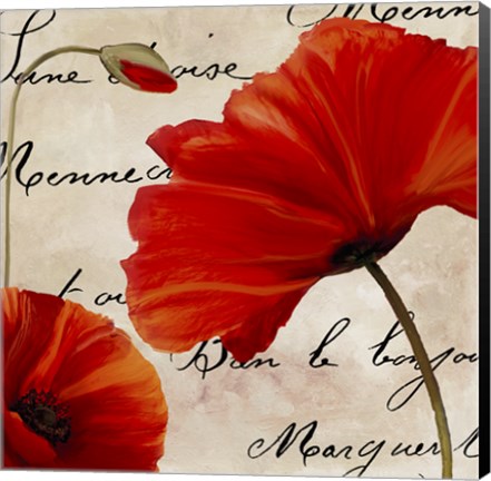 Framed Coquelicots Rouge II Print