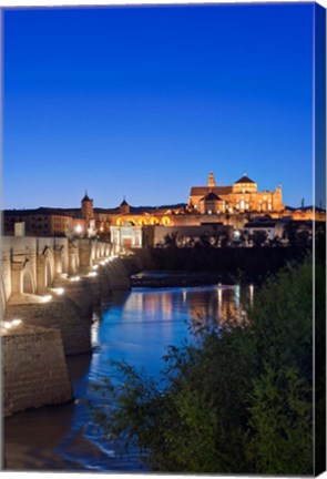 Framed Roman Bridge, Catedral Mosque of Cordoba, Cordoba, Andalucia, Spain Print