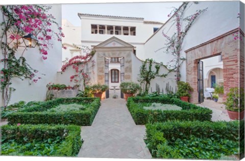 Framed Hotel Courtyard, Cordoba, Andalucia, Spain Print