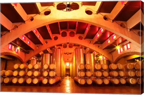 Framed Wine Cellar at Raimat, Costers del Segre, Catalonia, Catalunya, Spain Print