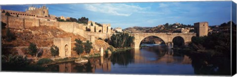 Framed Puente De San Martin Bridge over the Tagus River, Toledo, Spain Print