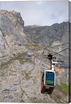 Framed Tram, Picos de Europa at Fuente De, Spain Print