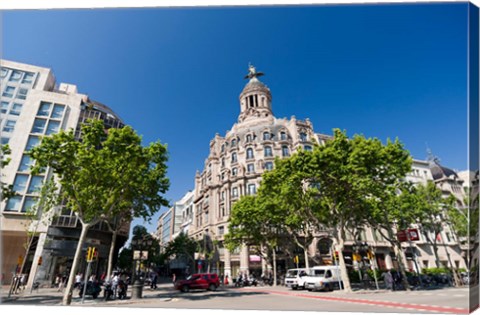 Framed Passeig de Gracia, Barcelona, Spain Print