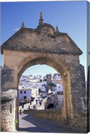 Framed Entry to Jewish Quarter, Puerta de la Exijara, Ronda, Spain Print