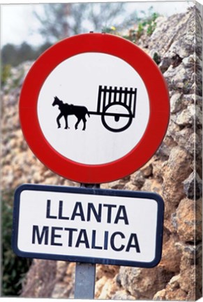 Framed Spain, Majorca, Road Sign Print