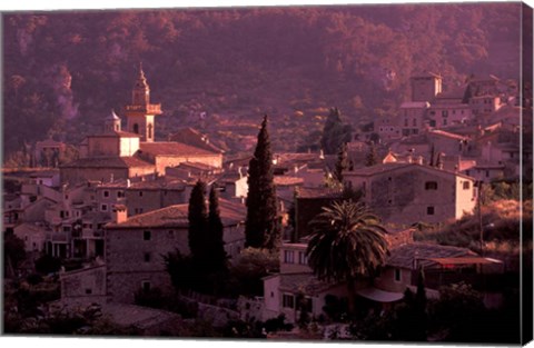 Framed View of Town and Cartuja de Valledemossa, Mallorca, Balearics, Spain Print