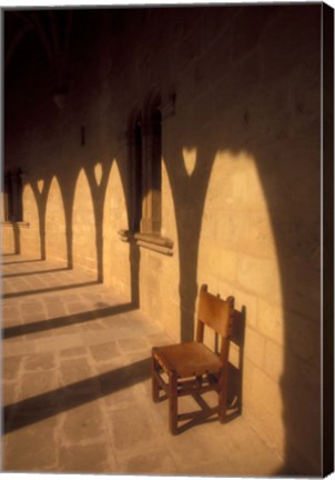 Framed Bellver Castle Chair and Arches, Palma de Mallorca, Balearics, Spain Print