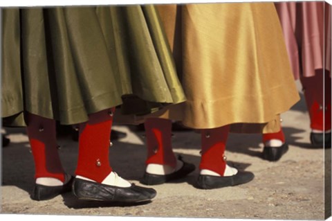 Framed Children&#39;s Dance Group at Poble Espanyol, Montjuic, Barcelona, Spain Print