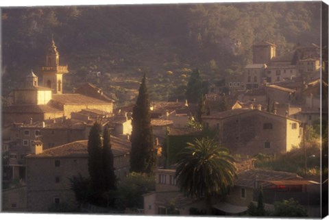 Framed View of Town and Cartuja de Valledemossa, Mallorca, Balearics, Spain Print