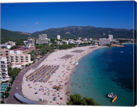 Framed Palma Nova Beach, Majorca, Balearics, Spain Print