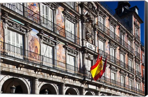 Framed Spain, Madrid, Plaza Mayor, Building Detail Print