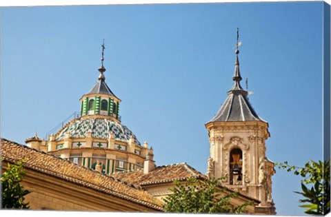 Framed Dome and bell tower of the Iglesia de San Juan de Dios, Granada, Spain Print