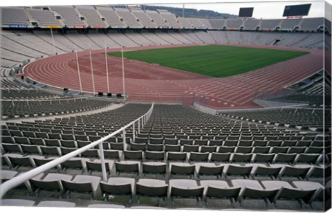 Framed Olympic Stadium, Barcelona, Spain Print