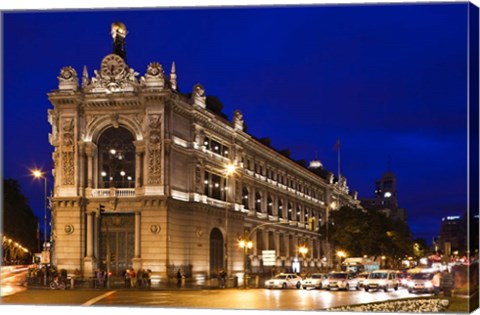 Framed Banco de Espana, Plaza de Cibeles, Madrid, Spain Print