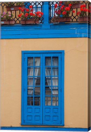 Framed Spain, Oviedo, Plaza Fontan, Building Detail Print