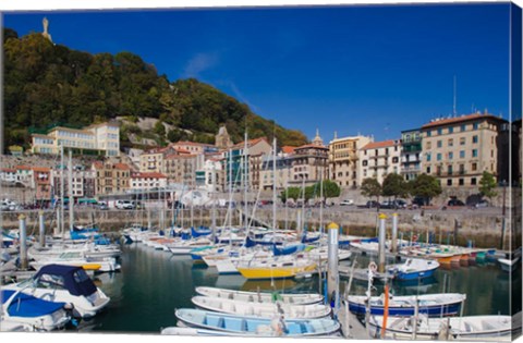 Framed Old Town Marina, San Sebastian, Spain Print