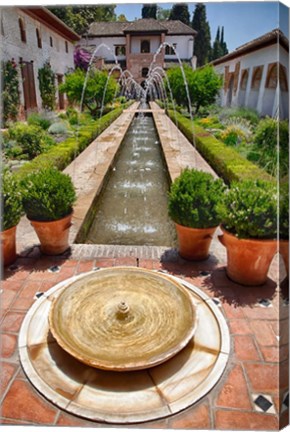 Framed Spain, Granada Patio de la Acequia at Generalife Print