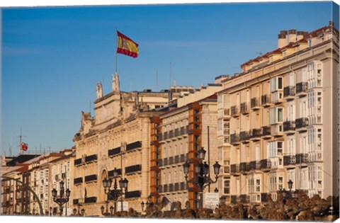 Framed Waterfront Buildings, Santander, Spain Print