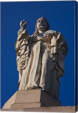 Framed Christ Atop Castilla Santa Cruz de la Mota, San Sebastian, Spain Print