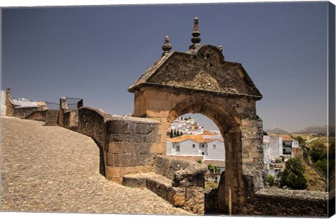 Framed Spain, Andalusia, Malaga Province, Ronda Stone Archway Print