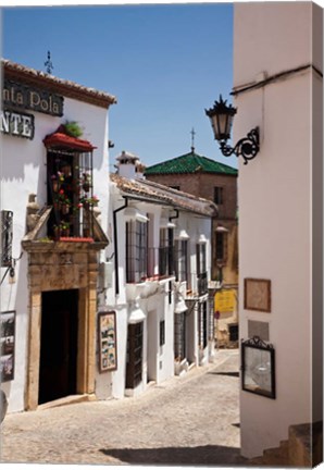 Framed Spain, Andalusia, Cadiz, Arcos De la Fontera Typical Street View Print