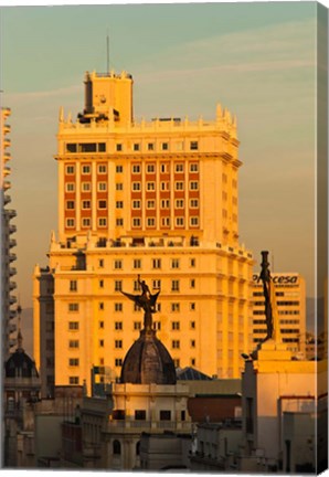 Framed Spain, Madrid, Gran Via and Edificio Espana Print