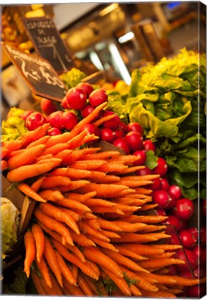 Framed Carrots, Central Market, Malaga, Spain Print