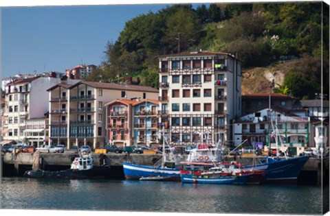 Framed Commercial Fishing Port, Village of Pasai San Pedro, Spain Print