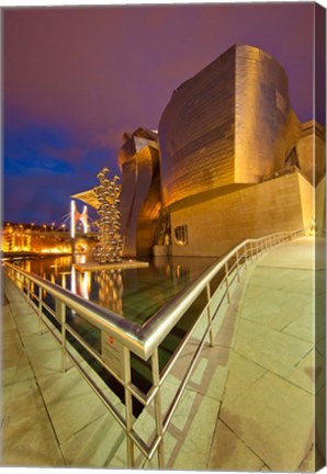 Framed Guggenheim Museum lit at night, Bilbao, Spain Print