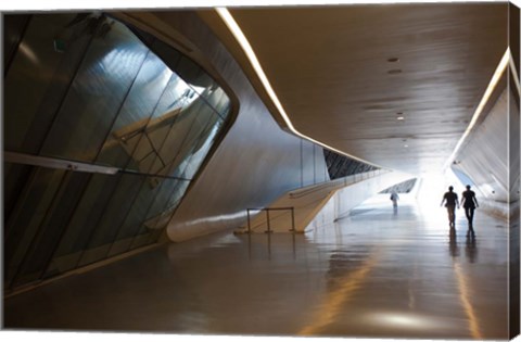 Framed Pavilion Bridge, Zaragoza, Spain Print