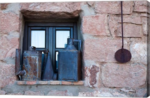 Framed Spain, Andalusia, Banos de la Encina Items and Antiques on display Print