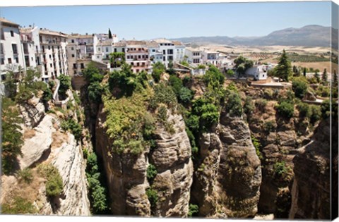 Framed Spain, Andalusia, Malaga Province Hillside town of Ronda Print