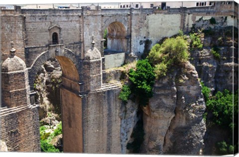 Framed Spain, Andalusia, Ronda Puente Nuevo bridge above El Tajo gorge Print