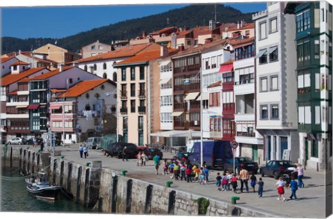 Framed Spain, Basque Country, Vizcaya, Lekeitio Harbor Print