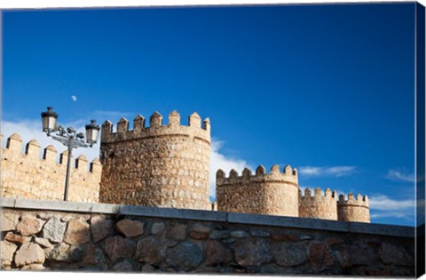 Framed Spain, Castilla y Leon Scenic Medieval City Walls of Avila Print