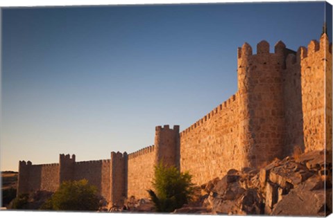 Framed Spain, Castilla y Leon, Avila Fortification Walls Print