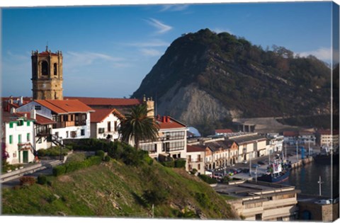 Framed Spain, Getaria, Iglesia de San Salvador Church Print