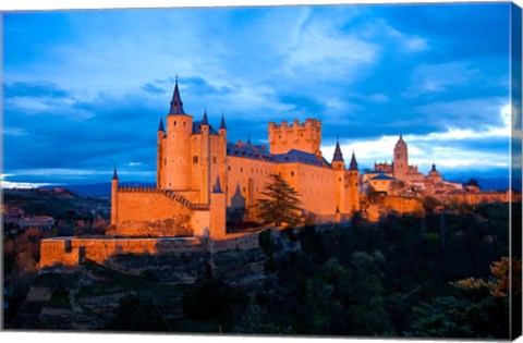 Framed Spain, Segovia Alcazar Castle at Sunset Print