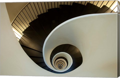 Framed Spiral staircase, Silken Gran Hotel Domine, Bilbao, Spain Print