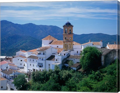 Framed White Village of Algatocin, Andalusia, Spain Print