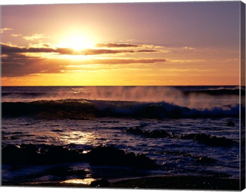 Framed Coastline at Sunset, Lanzarote, Canary Isles, Spain Print
