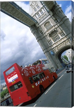 Framed Tower Bridge with Double-Decker Bus, London, England Print