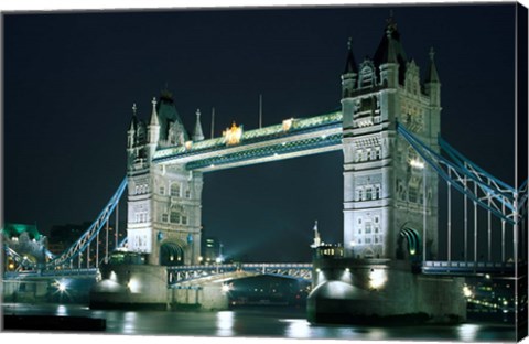 Framed Tower Bridge at Night, London, England Print