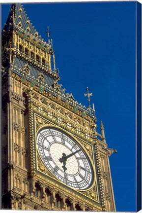 Framed Big Ben Clock Tower on Parliament Building in London, England Print